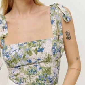 Floral Tie-Strap Camisole • Summer Garden Print Lightweight Top